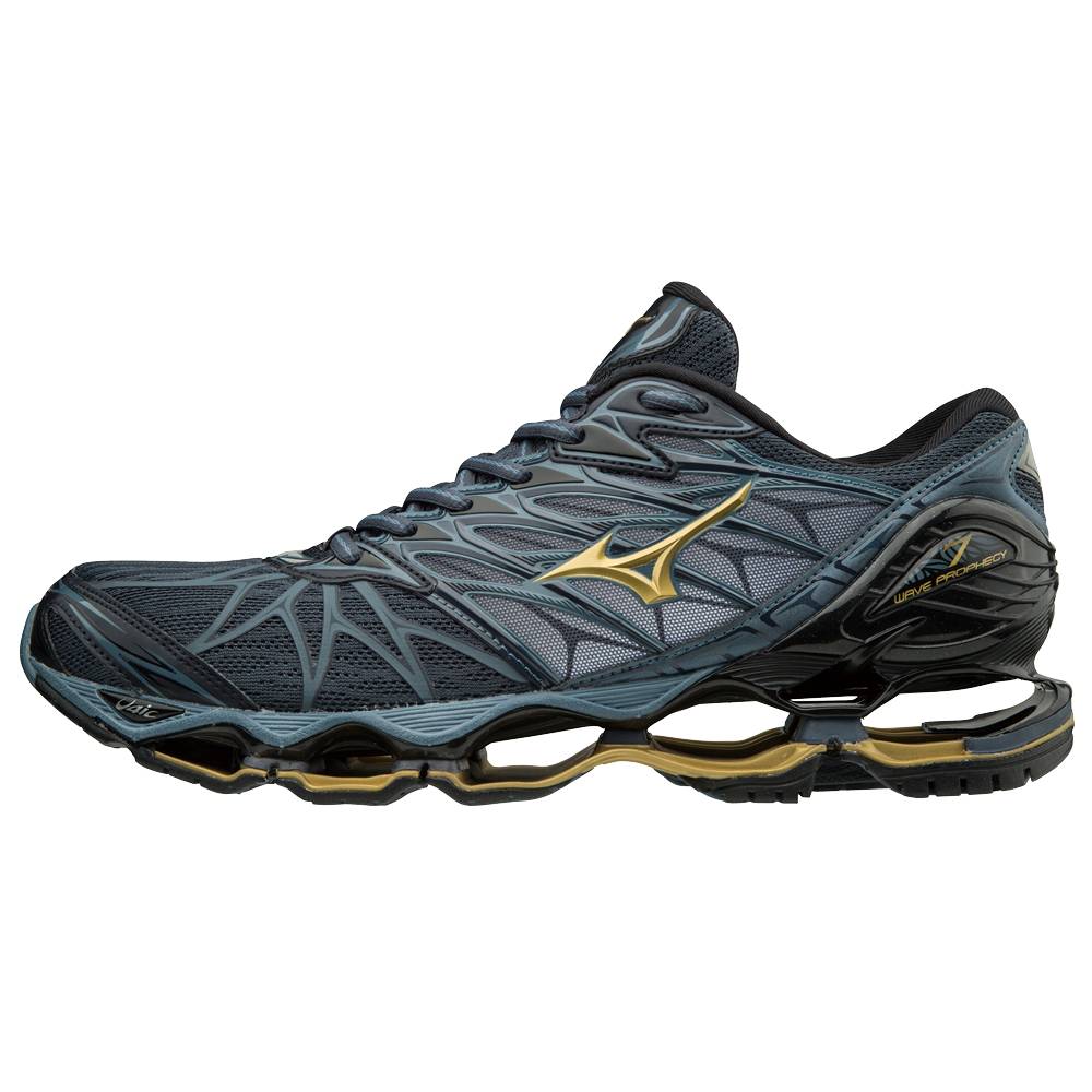 Zapatillas Running Mizuno Wave Prophecy 7 Hombre Negras/Azules Outlet IDRS-97318